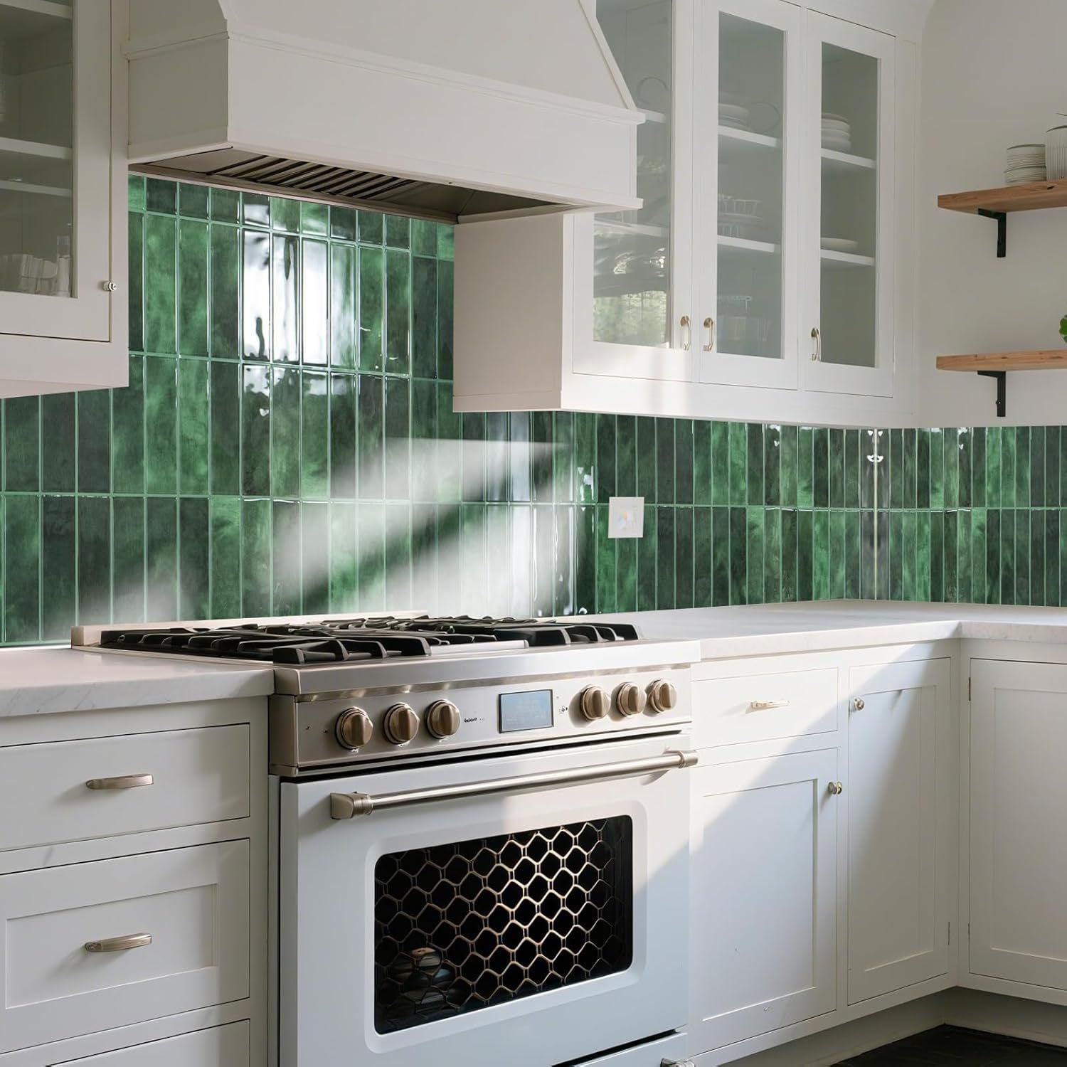 12 autocollants muraux stratifiés imitation carreaux de céramique Autocollants imperméables faits main à coller soi-même SCQ1619-2（22.9x29cm） - 4