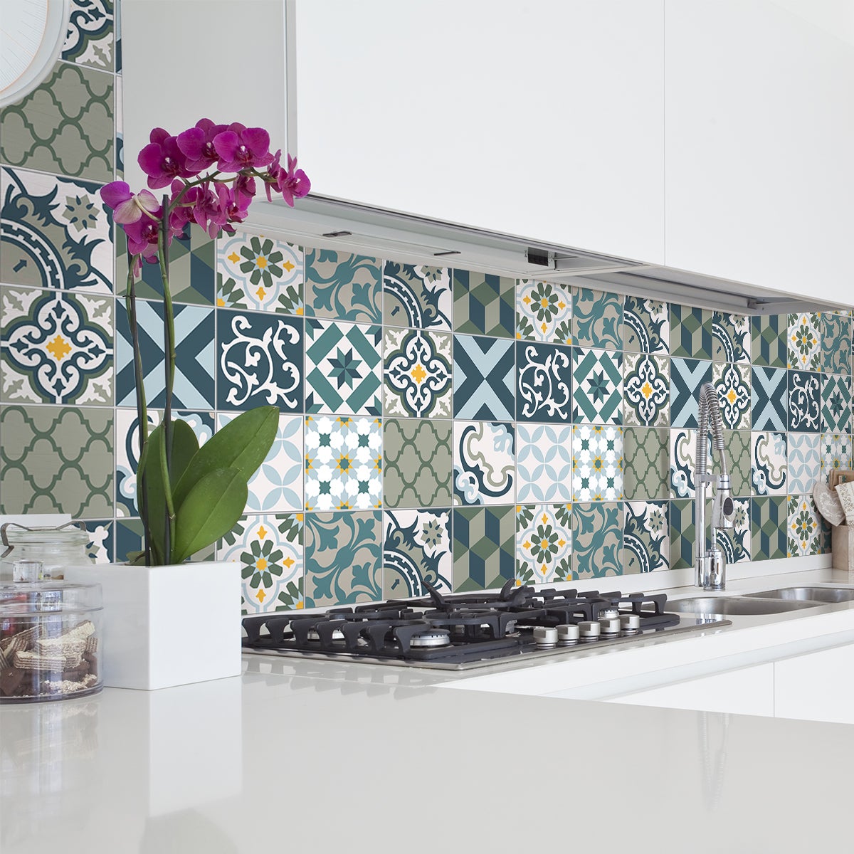 30 vinilo baldosas azulejos vicenzo - adhesivo de pared - revestimiento sticker mural decorativo - 30stickers20x20cm