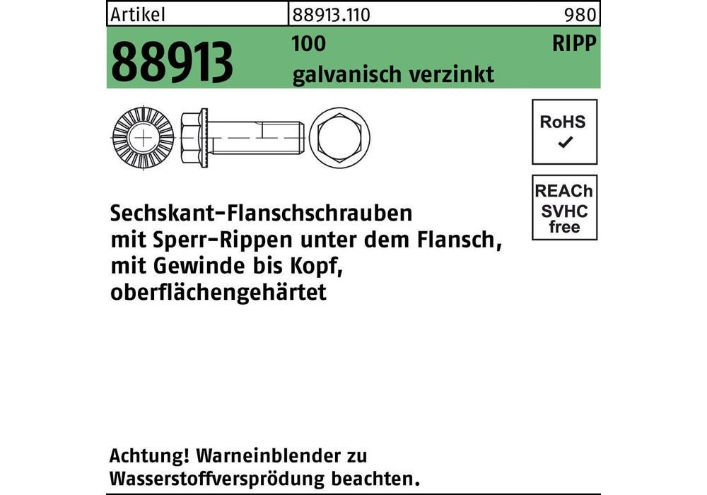 Reyher Vis hexagonale R 88913 Sperr-Ripp VG x20mm | Leroy Merlin