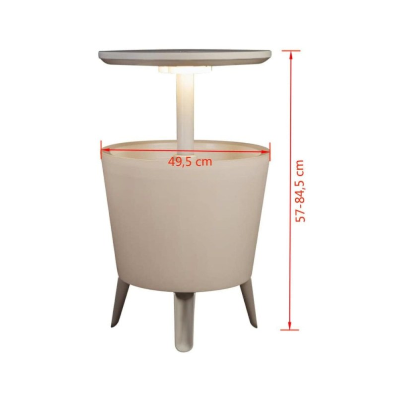Keter Cool bar Glacière, avec table rétractable, 57x 50 x 50 cm 30L, Beige/brun (230900) - 5