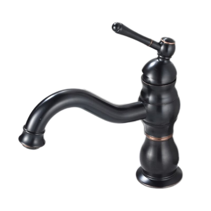 Popularne baterie kuchenne Baterie kuchenne Czarne mosiężne baterie zlewozmywakowe Jednootworowe obrotowe baterie łazienkowe montowane na blacie
