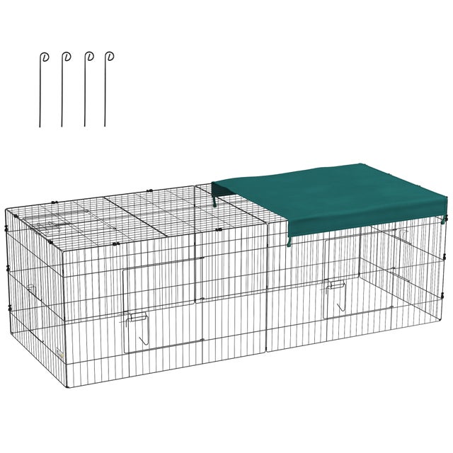 Gaiola Metálica Roedores 220x85x70cm Interior/Exterior Coelhos Chinchilas Verde