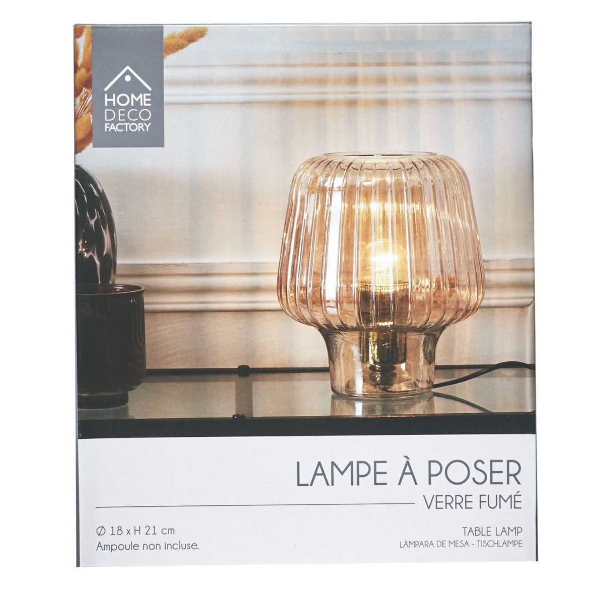 Lampe à Poser Verre Fumé 