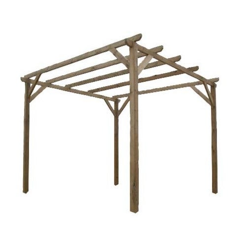 Pergola Gazebo in Legno Lasa 3x3m | Pino Impregnato da Esterno per Giardino, Terrazza, Dehor – Ideale per Arredo Estivo, Relax e Feste all’Aperto