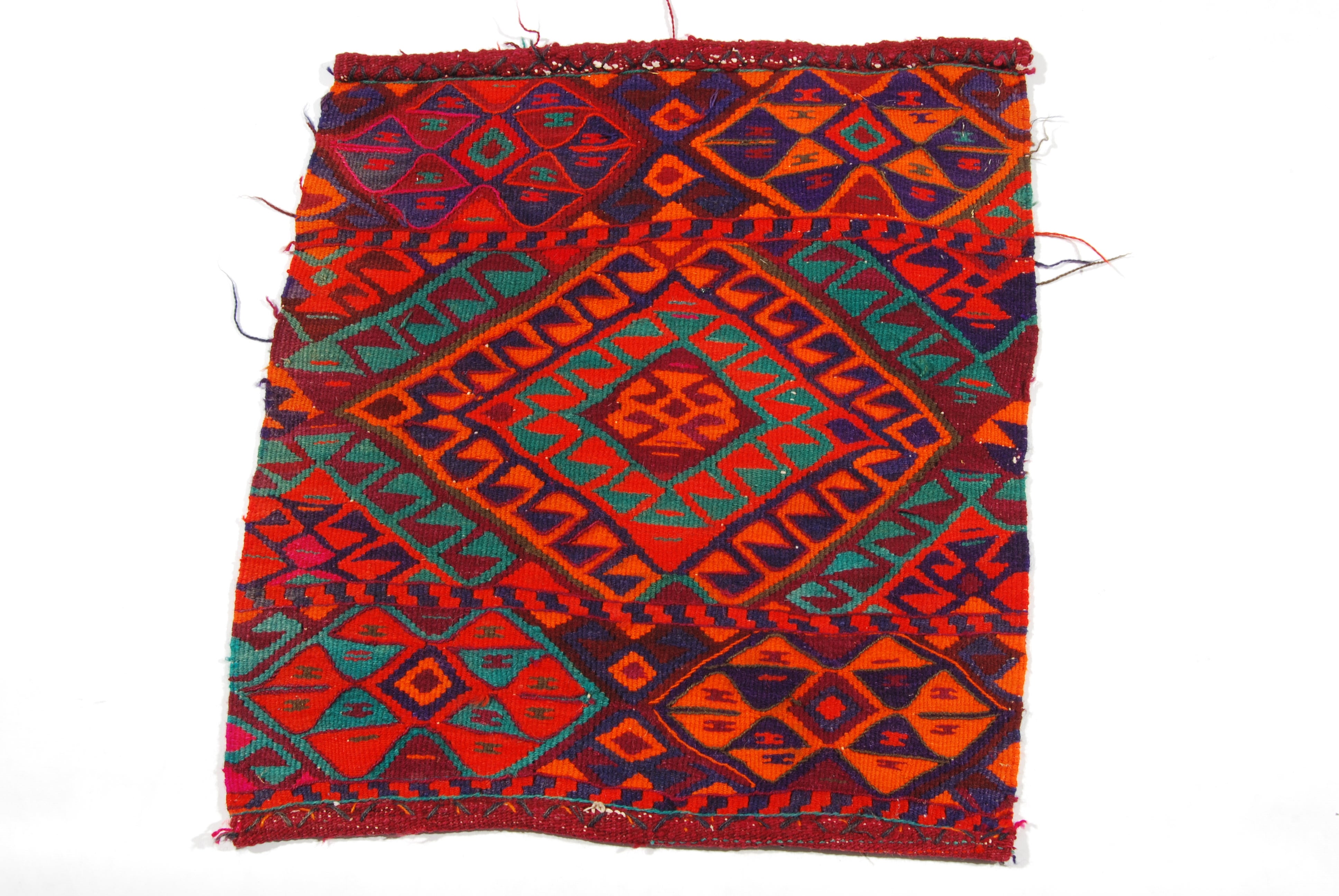 Afganistan Oryginalny, ręcznie wykonany rustykalny Kilim / Cicim 46x40 CM