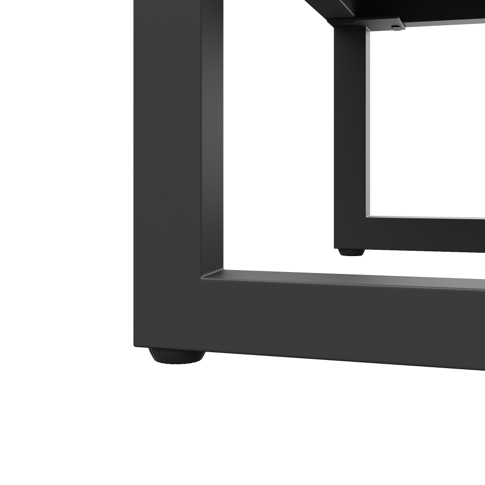 Ensemble de meubles de jardin avec structure en fer galvanisé, canapé d'angle, table en verre trempé et coussins gris - 8