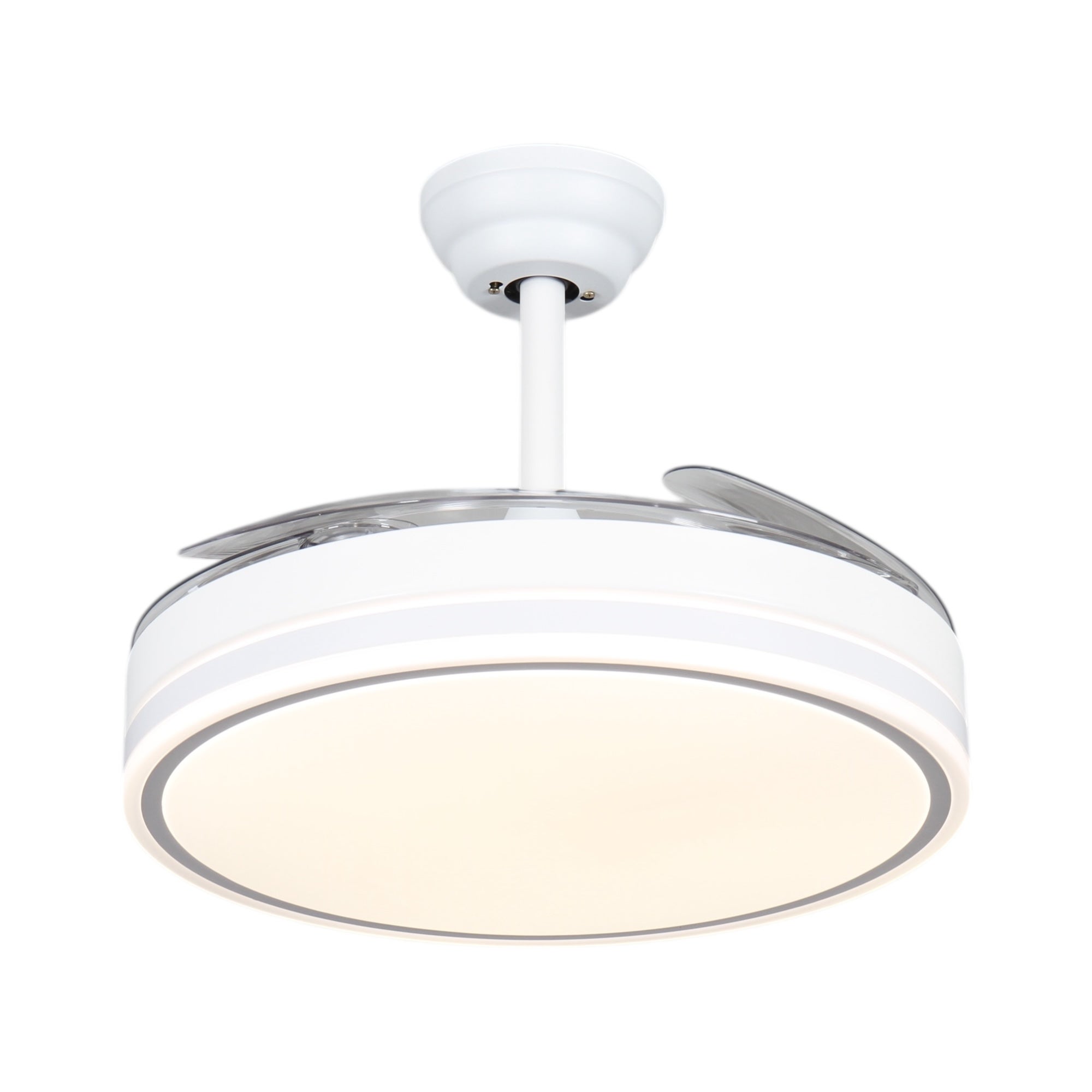 Ventilador de techo con luz LED 36W Blanco en 3 Temperaturas de Luz con Mando a Distancia -Motor DC Eficiente y Silencioso, 3 tonalidades, aspas despl - 2
