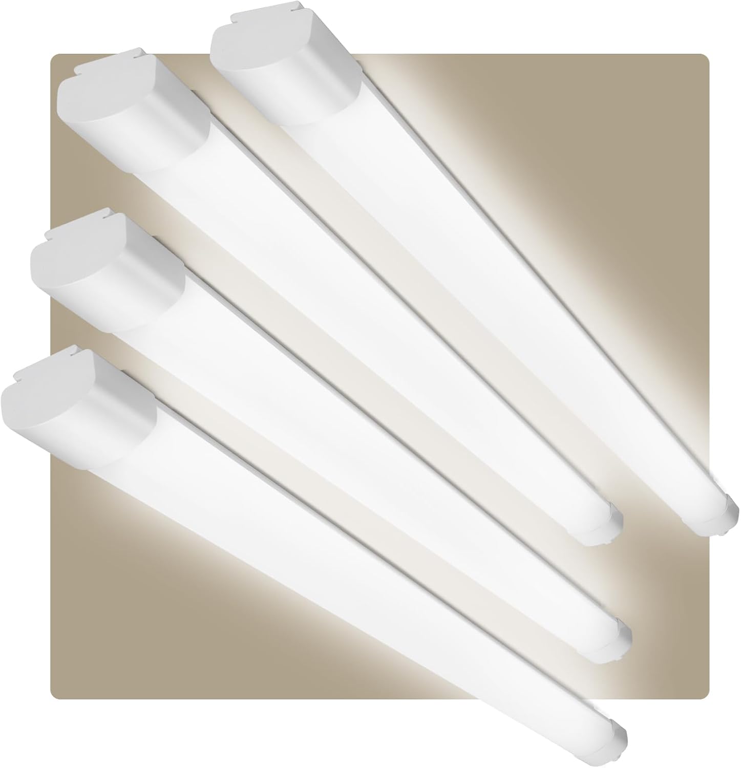 LOVHAUS Zestaw 4 Sufitowych Lamp LED do Łazienki 120CM, 3960LM, Podłączane Oświetlenie Rurowe LED Biały Neutralny IP65 do Warsztatu, Magazynu, Garażu