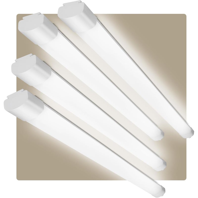 LOVHAUS Zestaw 4 Sufitowych Lamp LED do Łazienki 150CM, 4950LM, Podłączane Oświetlenie Rurowe LED Biały Neutralny IP65 do Warsztatu, Magazynu, Garażu