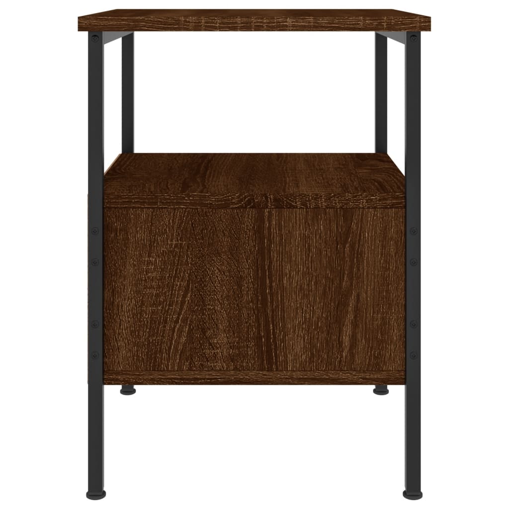 Table de chevet chêne marron 34x36x50 cm bois d'ingénierie - 6