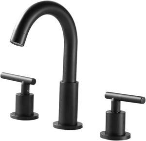 Rubinetto Per Lavabo A 3 Fori Con Doppia Maniglia – Bianco E Oro, Acqua Calda/fredda, Antiruggine E Facile Installazione