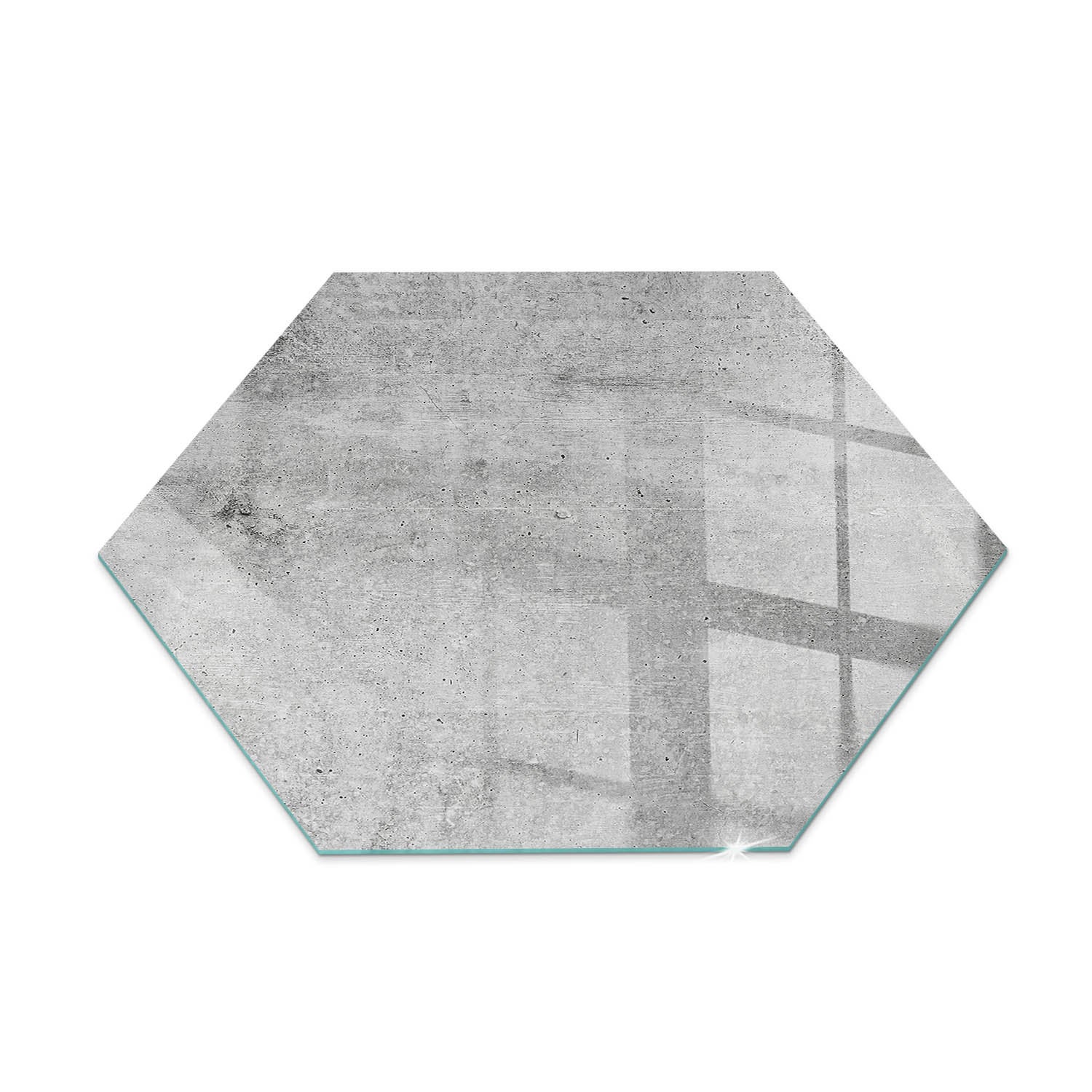 Ochronna szklana podkładka pod kominek - 40 cm - Tekstura surowego betonu - TULUP