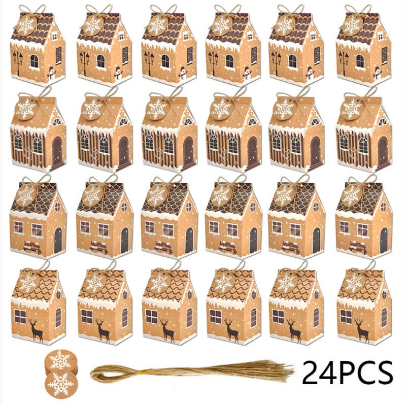 Wiszący kalendarz adwentowy na rok 2025 – 24 ponumerowane pudełka z niespodziankami | Dekoracje ścienne DIY, świąteczne upominki na imprezę - 5