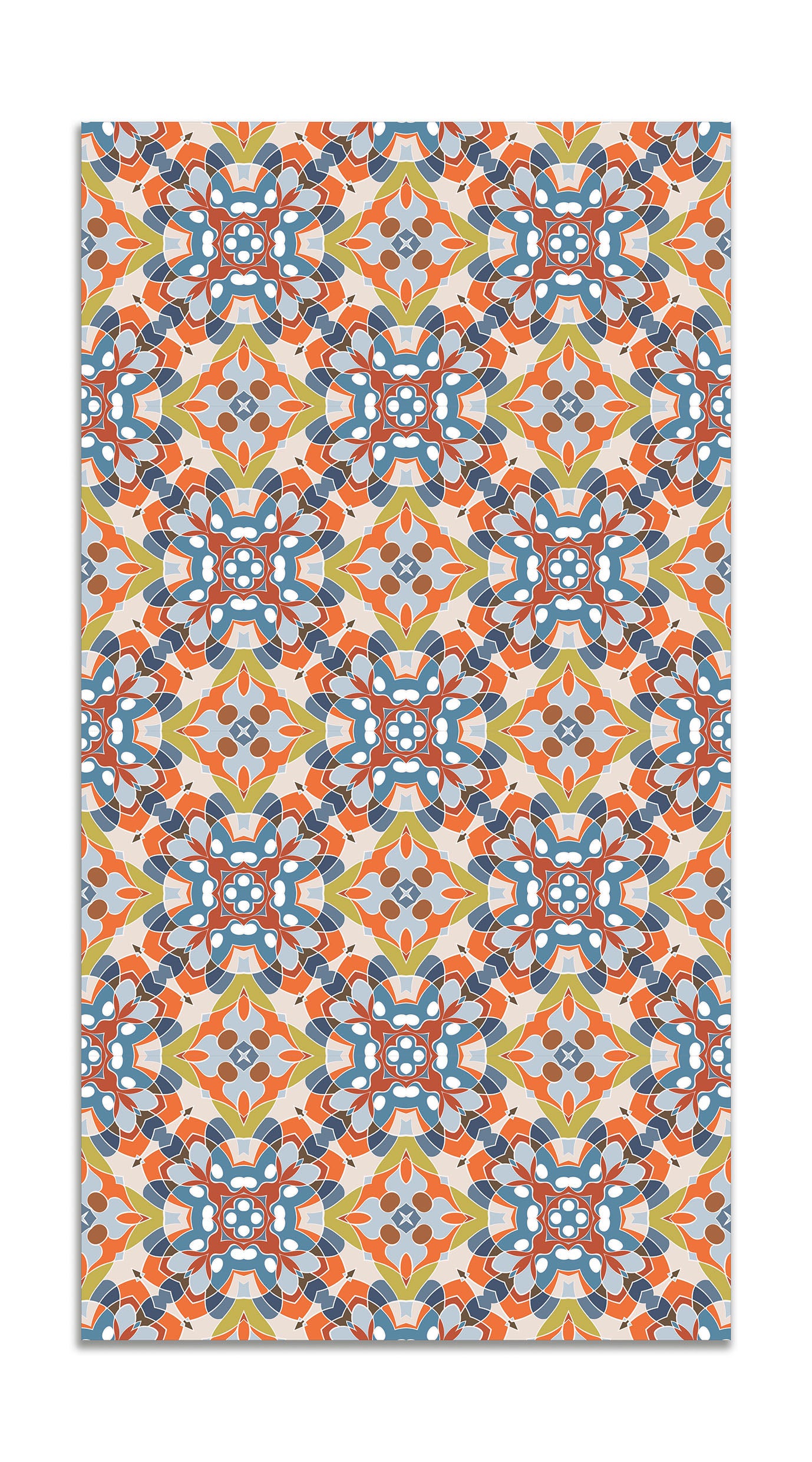 Panorama alfombra vinílica azulejo oriental original 200x200 cm - alfombra cocina vinilo - alfombra salón antideslizante
