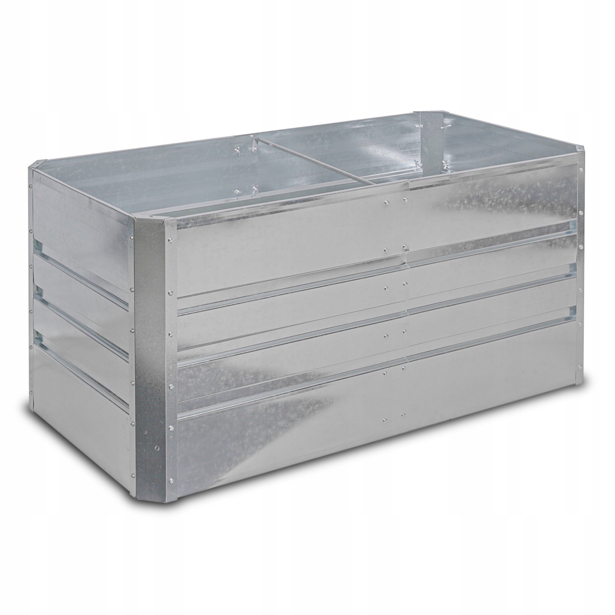 Duża donica Ogrodowa Podwyższona z galwanizowanej stali Srebrna 120x60x56 cm