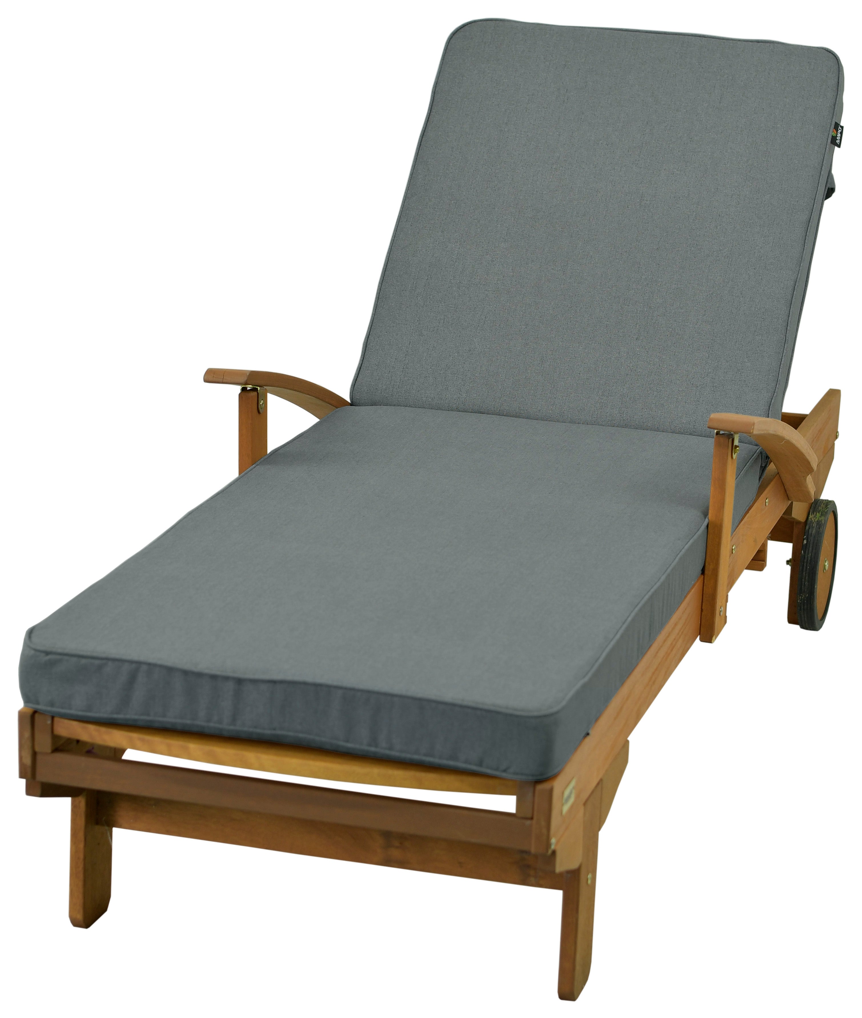 Poduszka na leżankę ogrodową AMPO wodoodporna szary 1 szt.