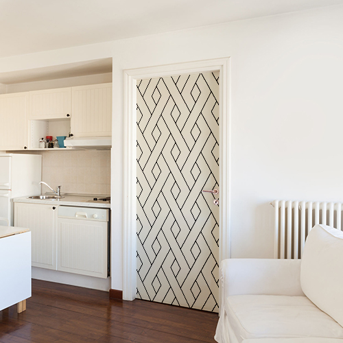 Pegatina de puerta, pegatina decorativa decorativa para patrones geométricos, 204 cm x 83 cm