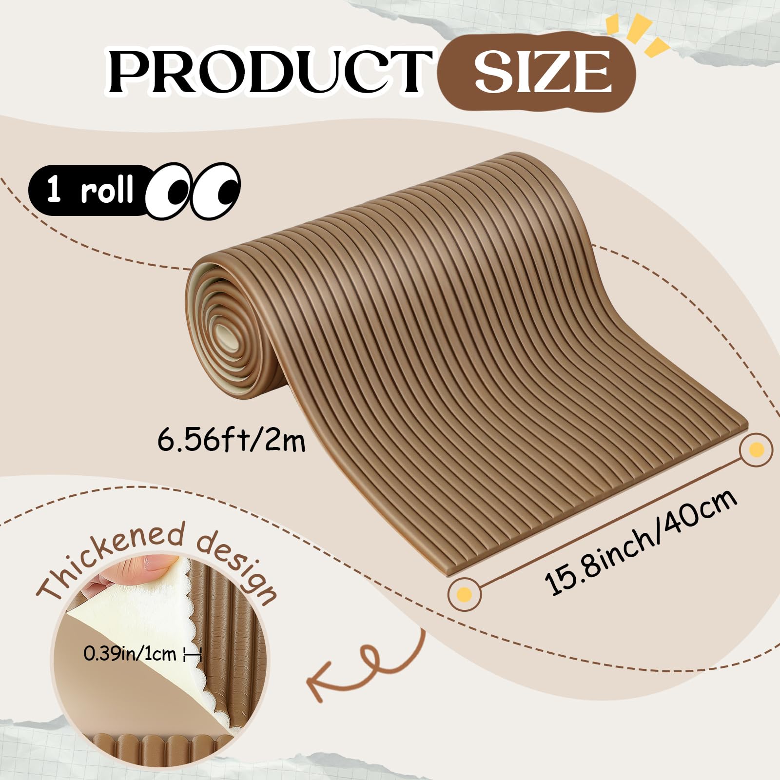 BEXTCOK Panneaux muraux souples anti collision et sécurisés pour enfants Protections d'angle 3D épaissies Auto-adhésifs DIY, (40 x 200 cm) - 2
