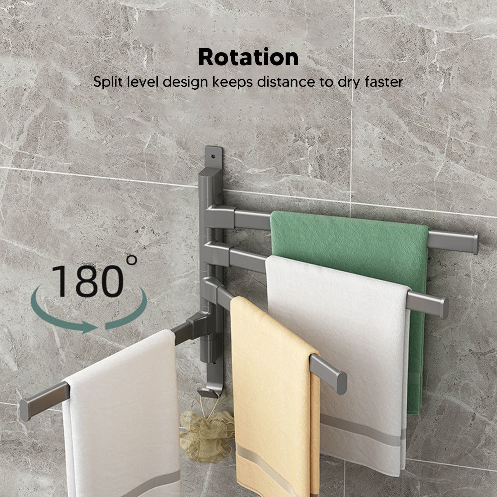 Toallero Giratorio De Pared De Acero Inoxidable, Barra De 10 Cm  4 Pulgadas Soporte Para Toallas Para Bano Y Cocina 98891988