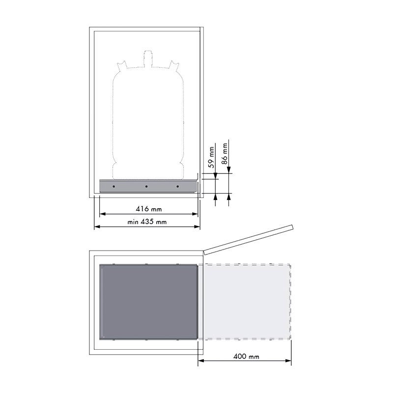 Tablette coulissante pour charge lourde - Charge : 100 kg - Décor : Anthracite - Hauteur : 59 mm - Largeur : 320 mm -MENAGE&CONFORT - 3