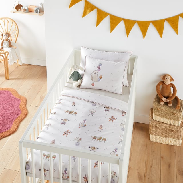 Housse de couette bébé 50% coton recyclé, Phineas - Imprimé - 80 x 120 cm