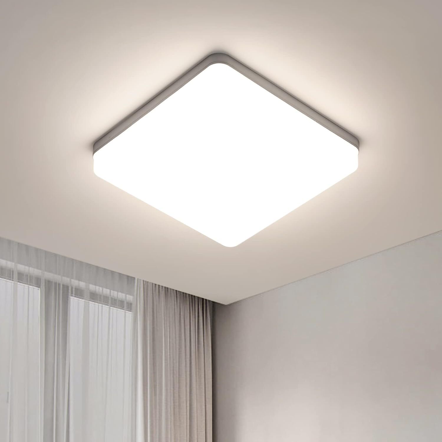 Plafonnier LED 36W Riserva - Lumière Naturelle 4000K - Carré Blanc 23cm Pour Salon