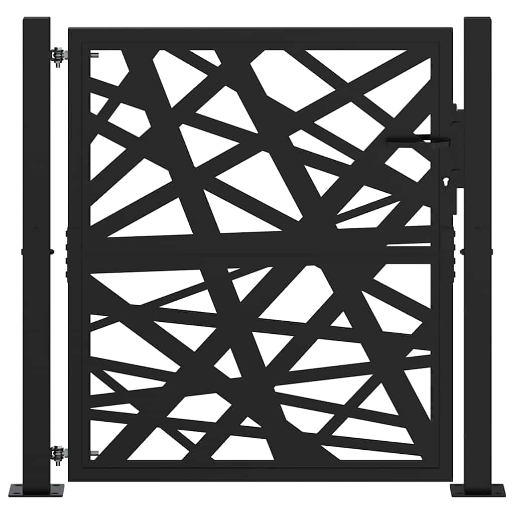 vidaXL Portail de jardin noir 100x100 cm acier conception de lumière - 3