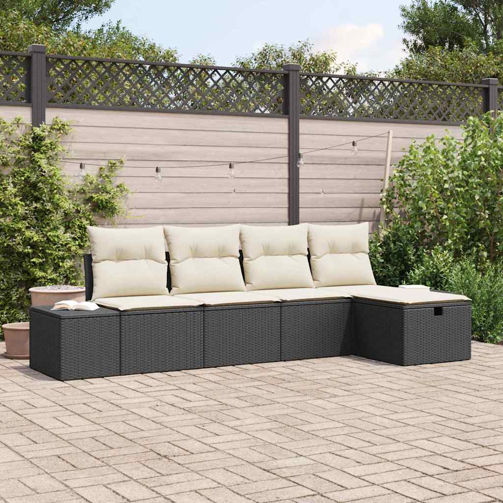Zestaw Sof z poduszką 5 pcs polirattan vidaXL
