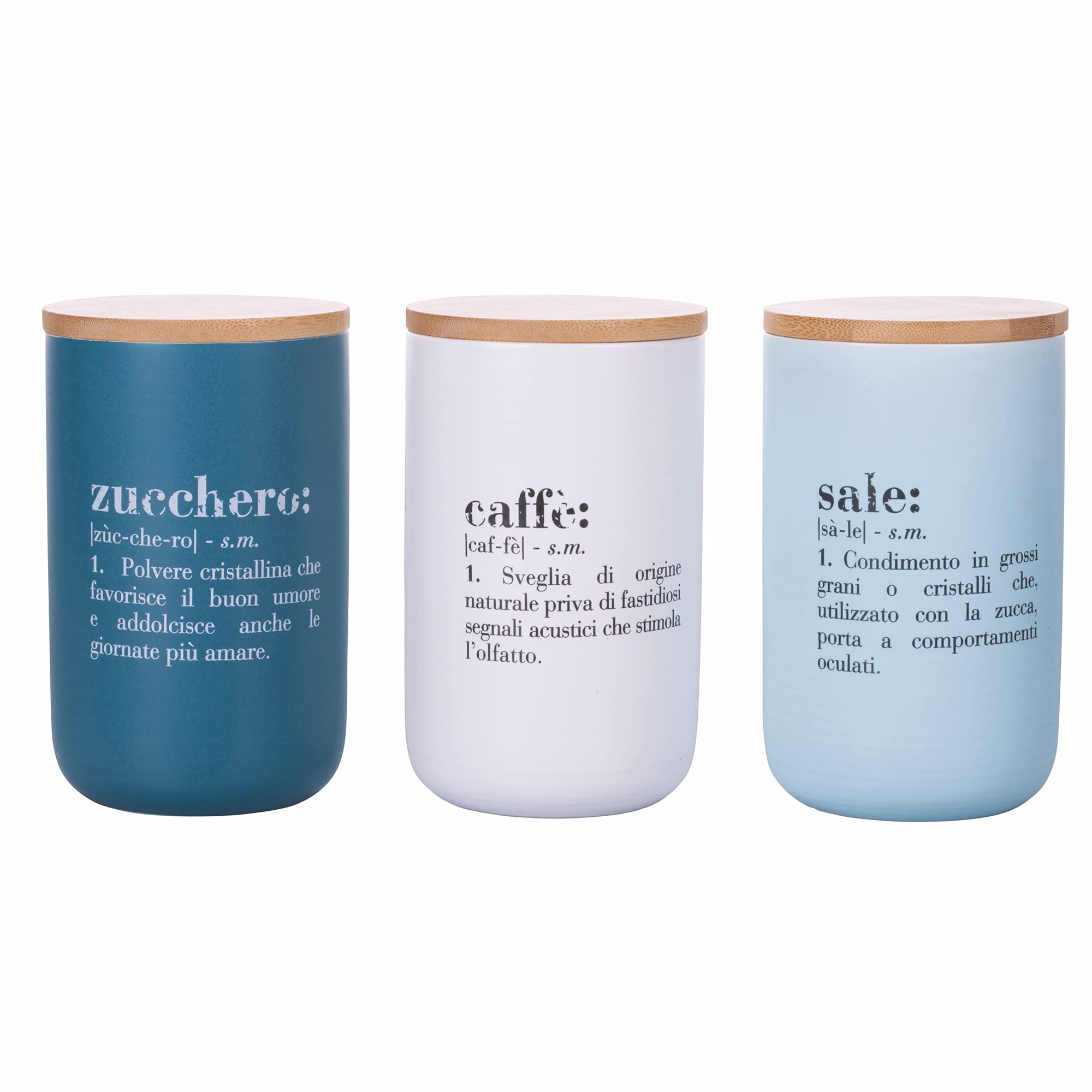 Set 3 Barattoli Vetro 750 Ml Con Coperchi In Bambù - Contenitori Etici Per Alimenti, Spezie, Pasta, Tè - Vetro Borosilicato