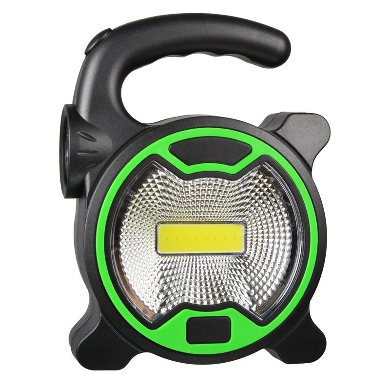 Mocna lampa kempingowa o jasności 100 lumenów (zielona), zasilana bateryjnie lampa robocza COB, przenośna latarka LED, lampa kempingowa z 2 trybami