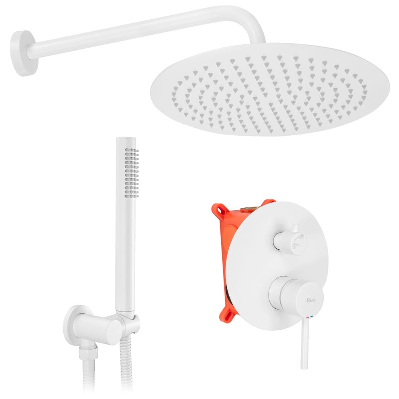 Zestaw natryskowy podtynkowy REA Lungo Biały + BOX