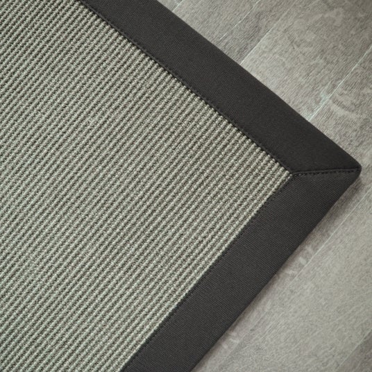 Tapis sisal Yucatan gris acier - Ganse coton anthracite - 140 x 200 cm - 3