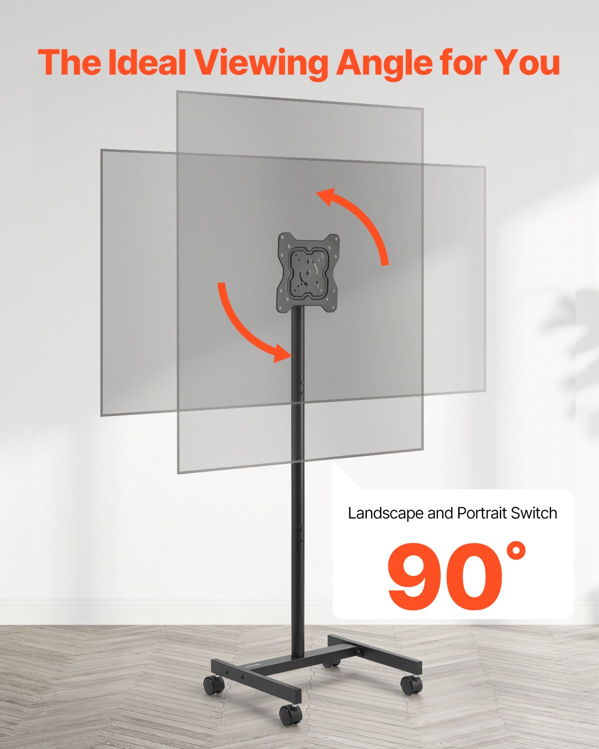 Support TV mobile,VEVOR pour téléviseurs LED/LCD/OLED 17 à 55 pouces,jusqu'à 20 kg,chariot TV roulant,support TV pour salon,bureau,extérieur - 5