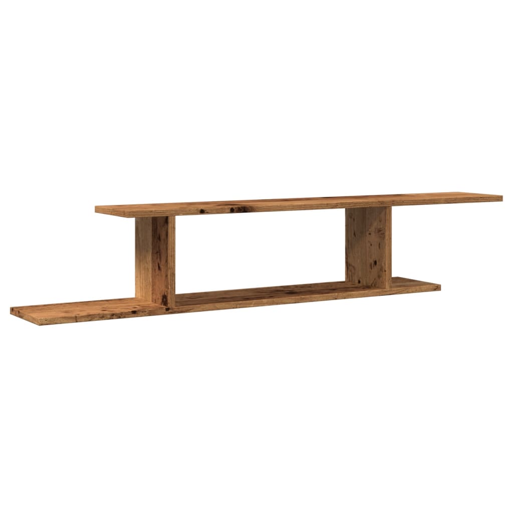 Estantería | Librería divisora | Estante de pared de TV madera ingeniería envejecida 125x18x23cm CFW31341 - 2