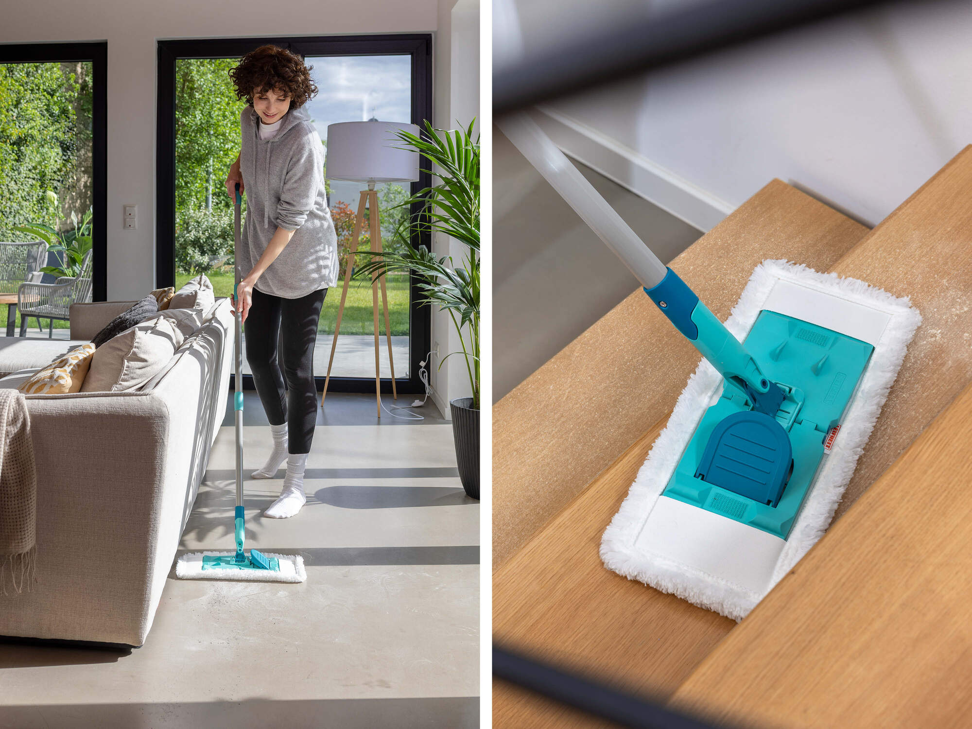 Leifheit balai serpillère Profi XL Superduster 55517, balai à plat 42cm, lave sol avec housse pour un nettoyage à sec - 3