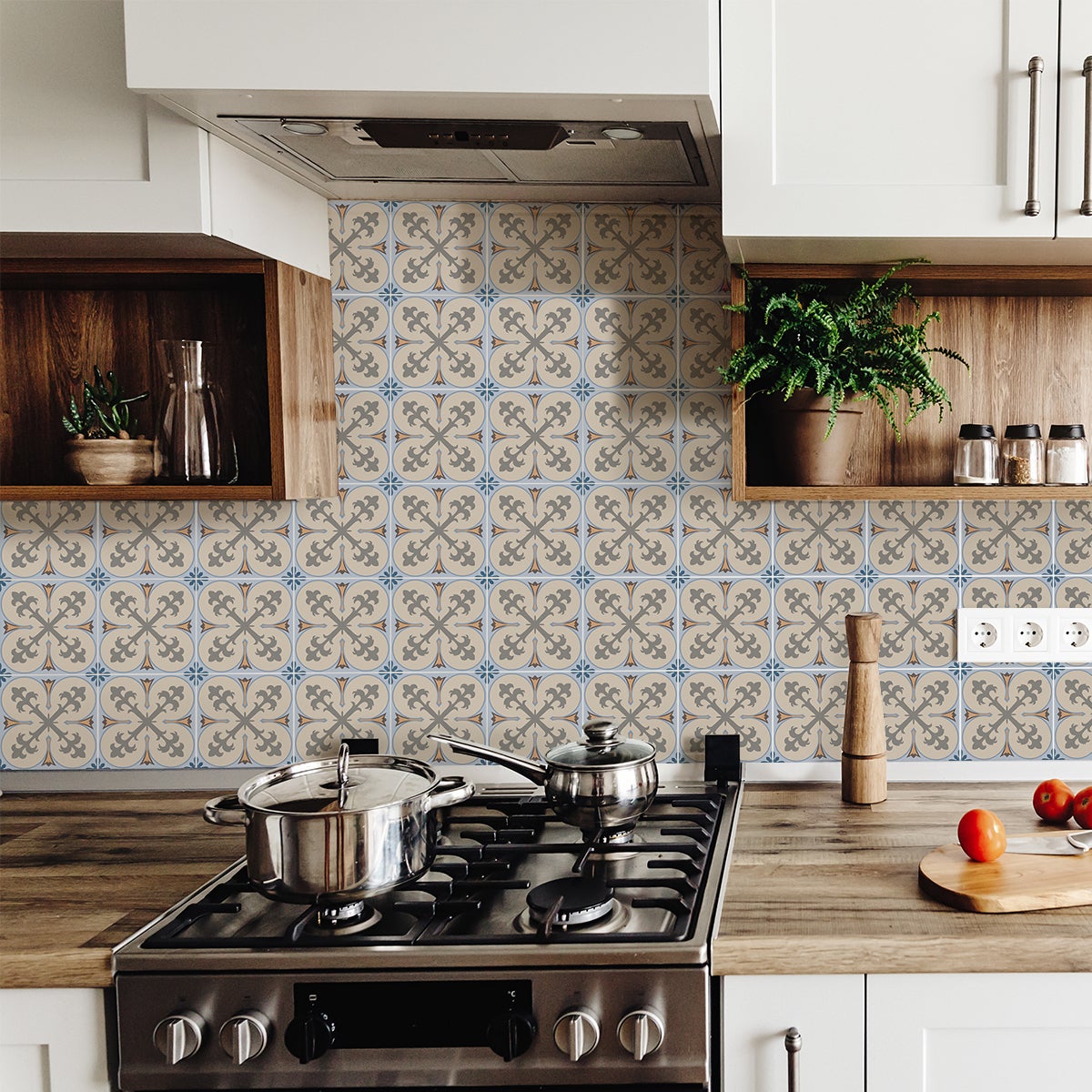 9 vinilos baldosas de cemento azulejos lio - adhesivo de pared - revestimiento sticker mural decorativo - 9stickers20x20cm