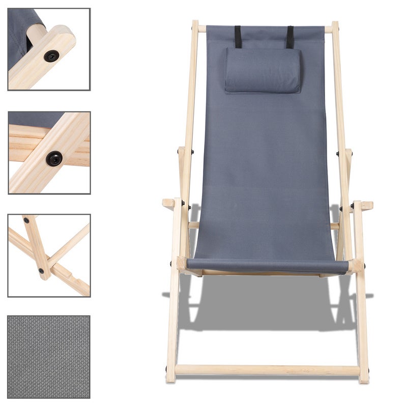 Chaise longue, transat en teck massif certifié - Déco du Jardin à Reims