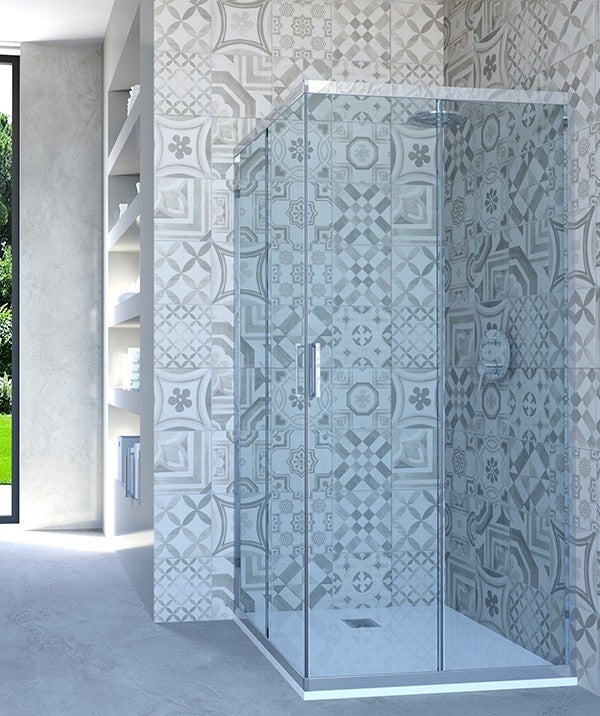 box doccia angolare porta scorrevole 77x91 cm trasparente - 3