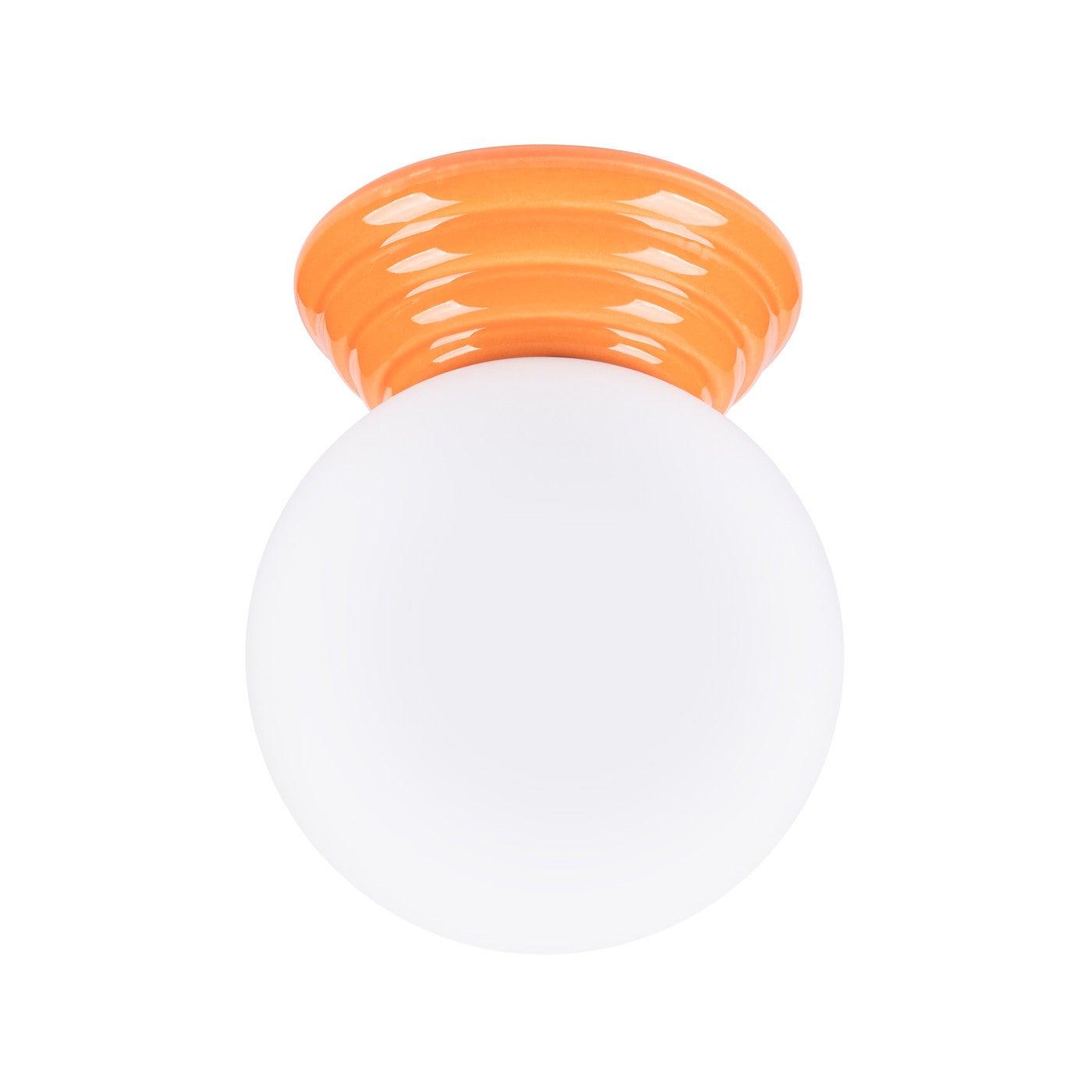 Lampa sufitowa ceramiczna szkliwiona ZORI pomarańczowo-biała 1xG9x8W ceramika / gips wym:12x12x16cm IP44 Sollux Lighting