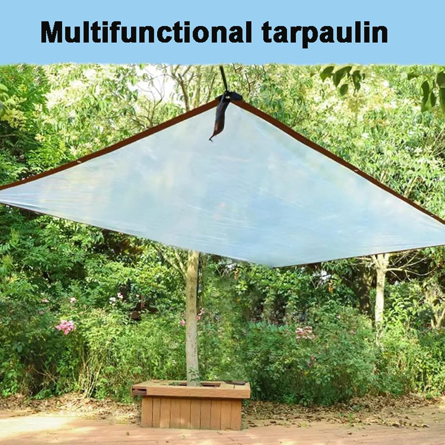 Bâche Transparente Imperméable 3x3M - Toile d'Protection Multi-Usages avec Œillets - Anti-Pluie, Isolante, Anti-Froid et Anti-Poussière (0.12mm) - 8