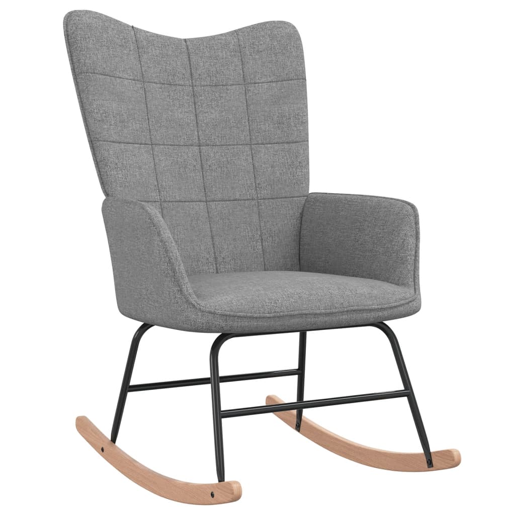 Chaise à bascule | Fauteuil à bascule | Fauteuil de relaxation avec tabouret Gris clair Tissu597156 - 3