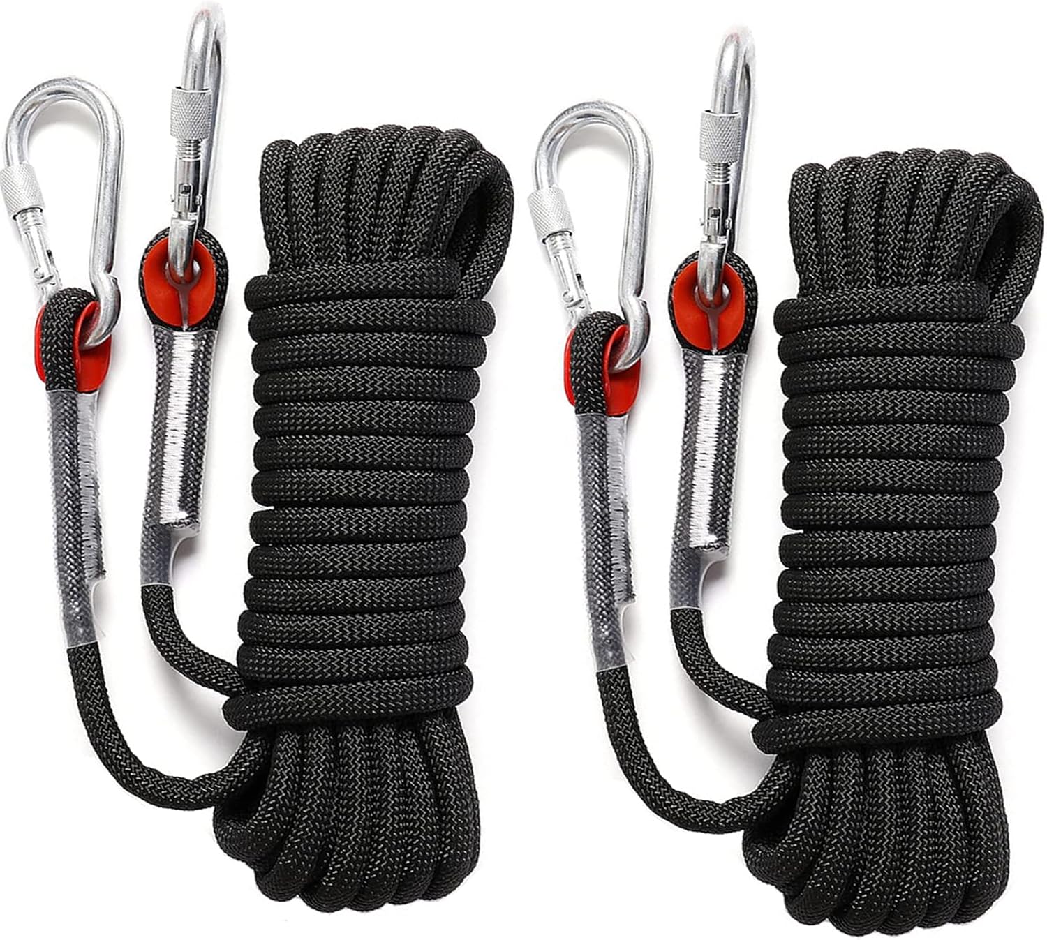 Zestaw 2 lin Cordes Escalade Statique 10m – Lina ratownicza 10mm z karabińczykami, maksymalne obciążenie 1200kg