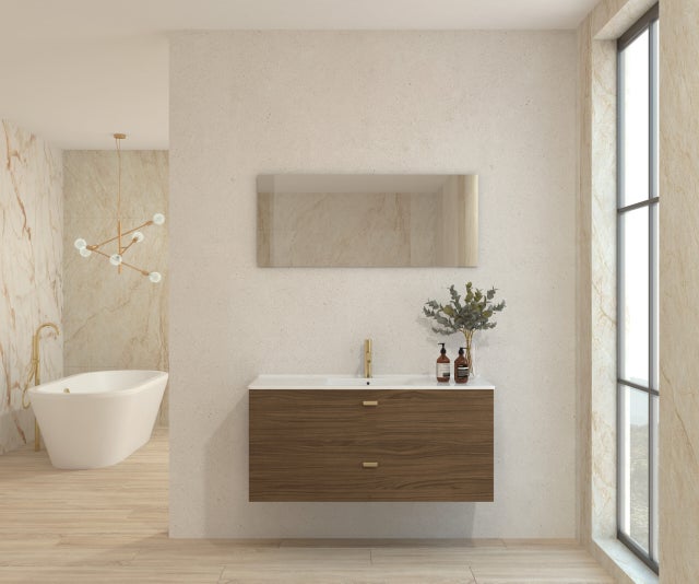 Conjunto de móveis de banheiro Avantarea GARONNE Nogueira 120cm + Lava-loiça