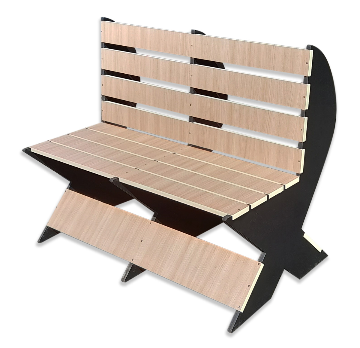 Ławka Lope z 20 mm wysokiej gęstości WPC i Forexu, wymiary 120x75x100 cm - głębokość siedziska 45 cm