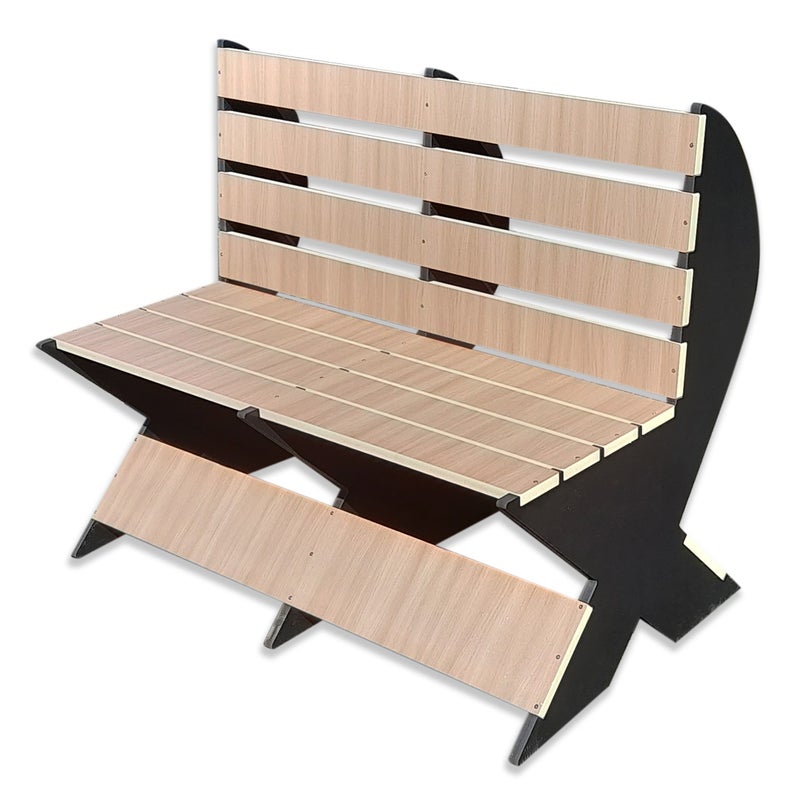 Ławka Lope z 20 mm wysokiej gęstości WPC i Forexu, wymiary 120x75x100 cm - głębokość siedziska 45 cm