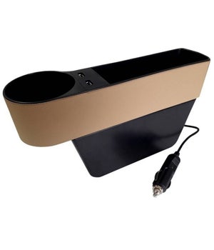 Organizer Da Auto Universale - Tasca Portaoggetti Per Sedile Con Portabevande E Fori Per Cavi - Foto 7