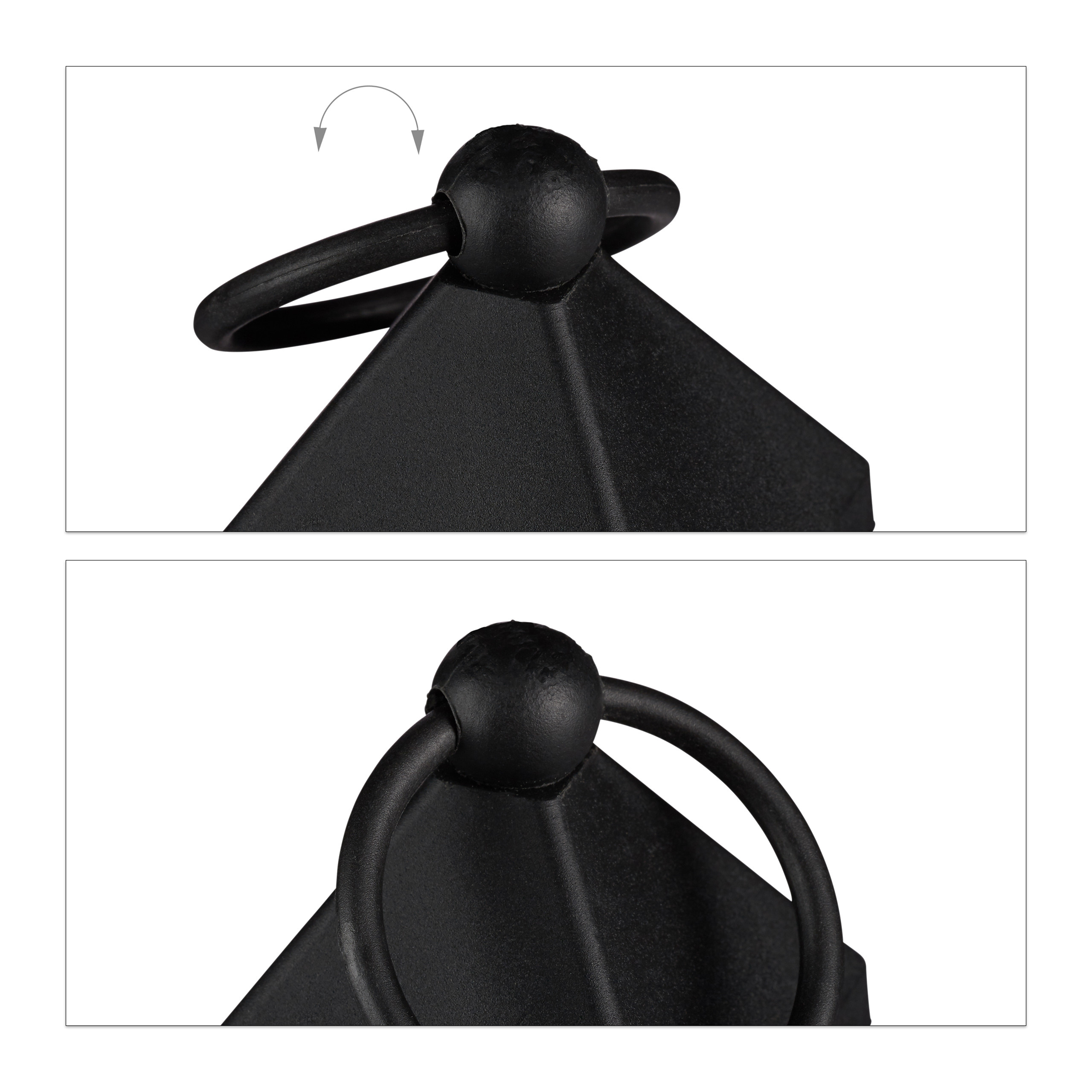 Lanterne LED, lot de 4, Chandelle avec effet flamme, pour extérieur, lanterne nostalgique, H 23 cm, noir - 7