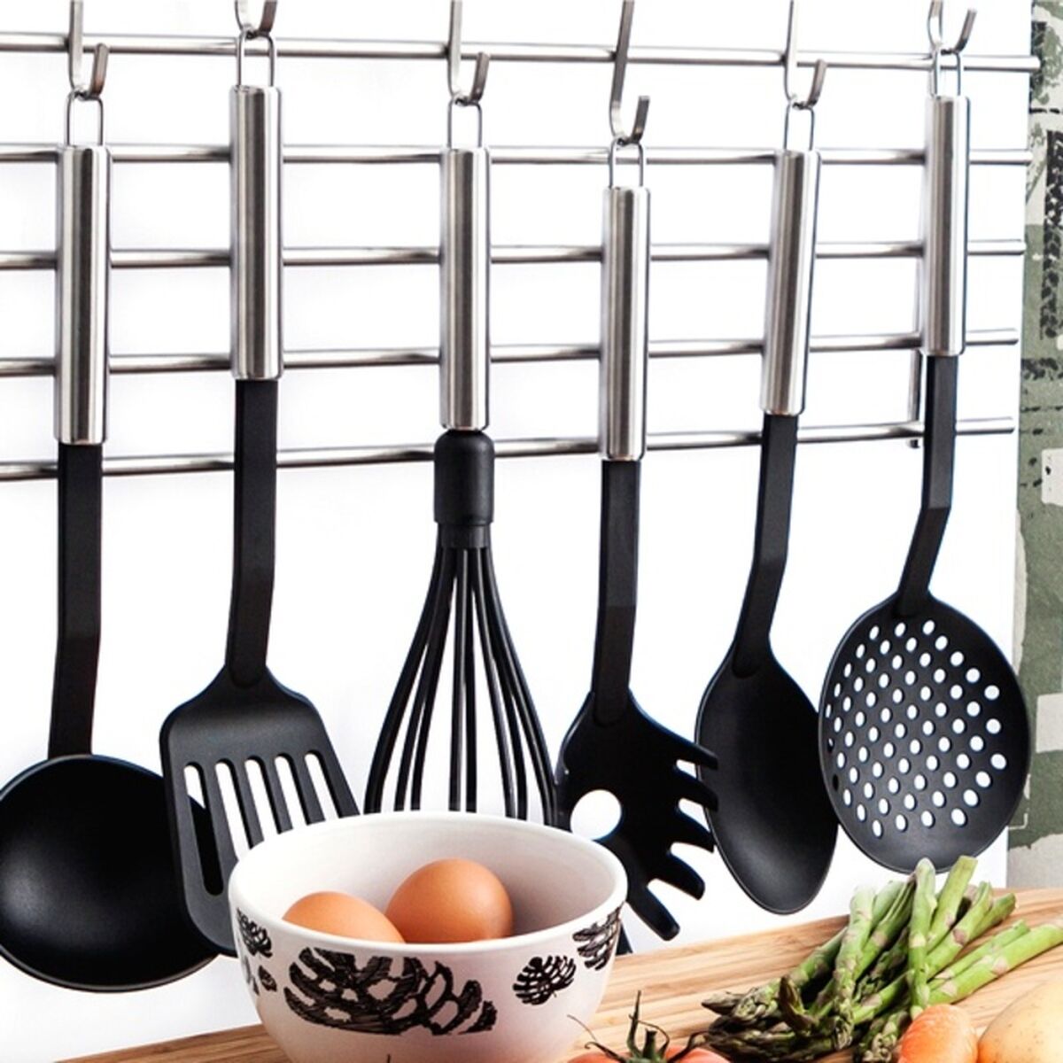 Cuchara para Servir Pasta Quid Habitat Negro Acero Plástico 35 x 7 x 5 cm - 2