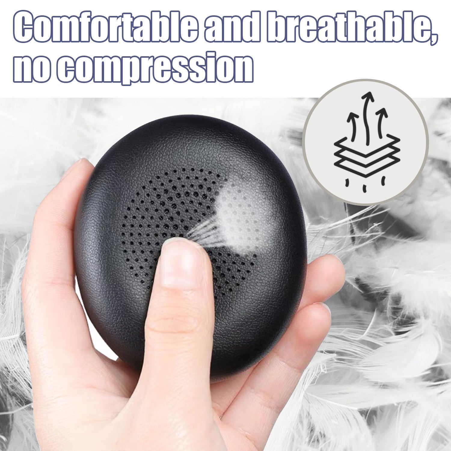 Coussinets pour casque Jabra Elite 45H / Jabra Evolve2 65 - 1 paire Black Jabra Elite 45H / Jabra Evolve2 65 - 3