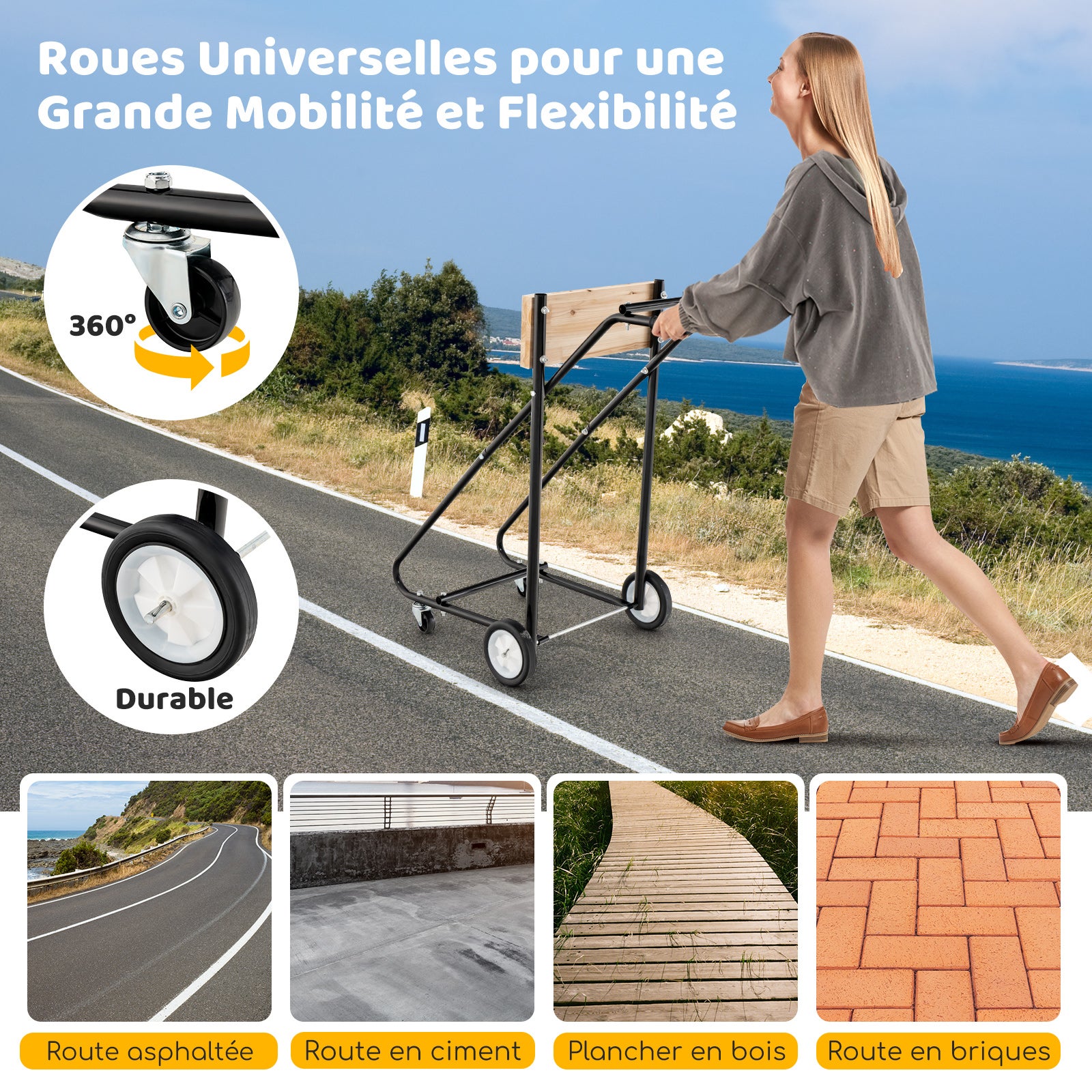 Support Moteur de Bateau Hors-Bord, Chariot de Transport de Moteur, Capacité de 150 KG, pour Réparation, Entretien, et Transport de Moteurs - 3